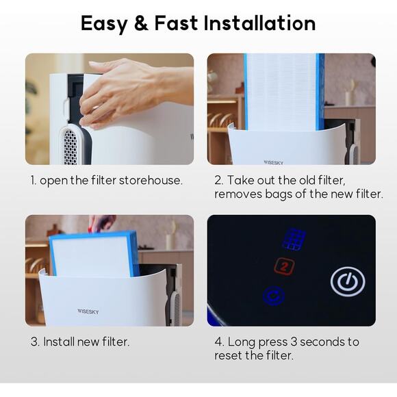 WiseHEPA Carbon Replacement Filter Compatible with WS460A Air Purifier 1 Pk - Picture 5 of 13